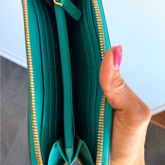 MCM Teal Studded Zip Wallet - Picture 6 of 7